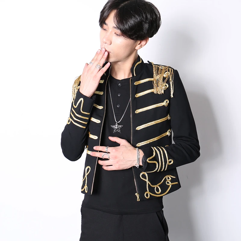 2017 новая мужская одежда модная куртка с вышивкой повседневный Тонкий маленький