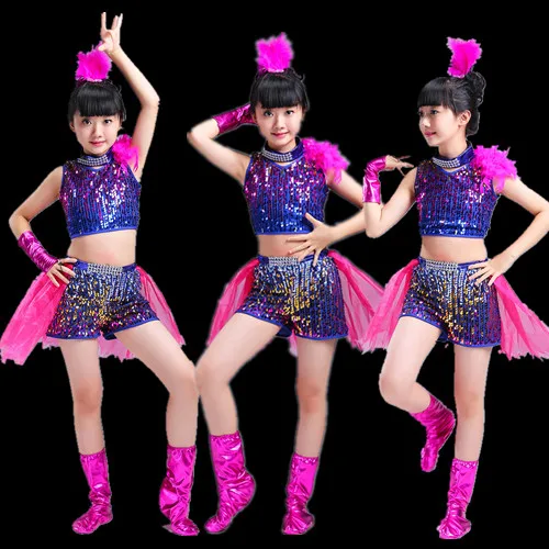 Новинка 2017 года Детские костюмы Одежда для джазового танца Танцевальная одежда