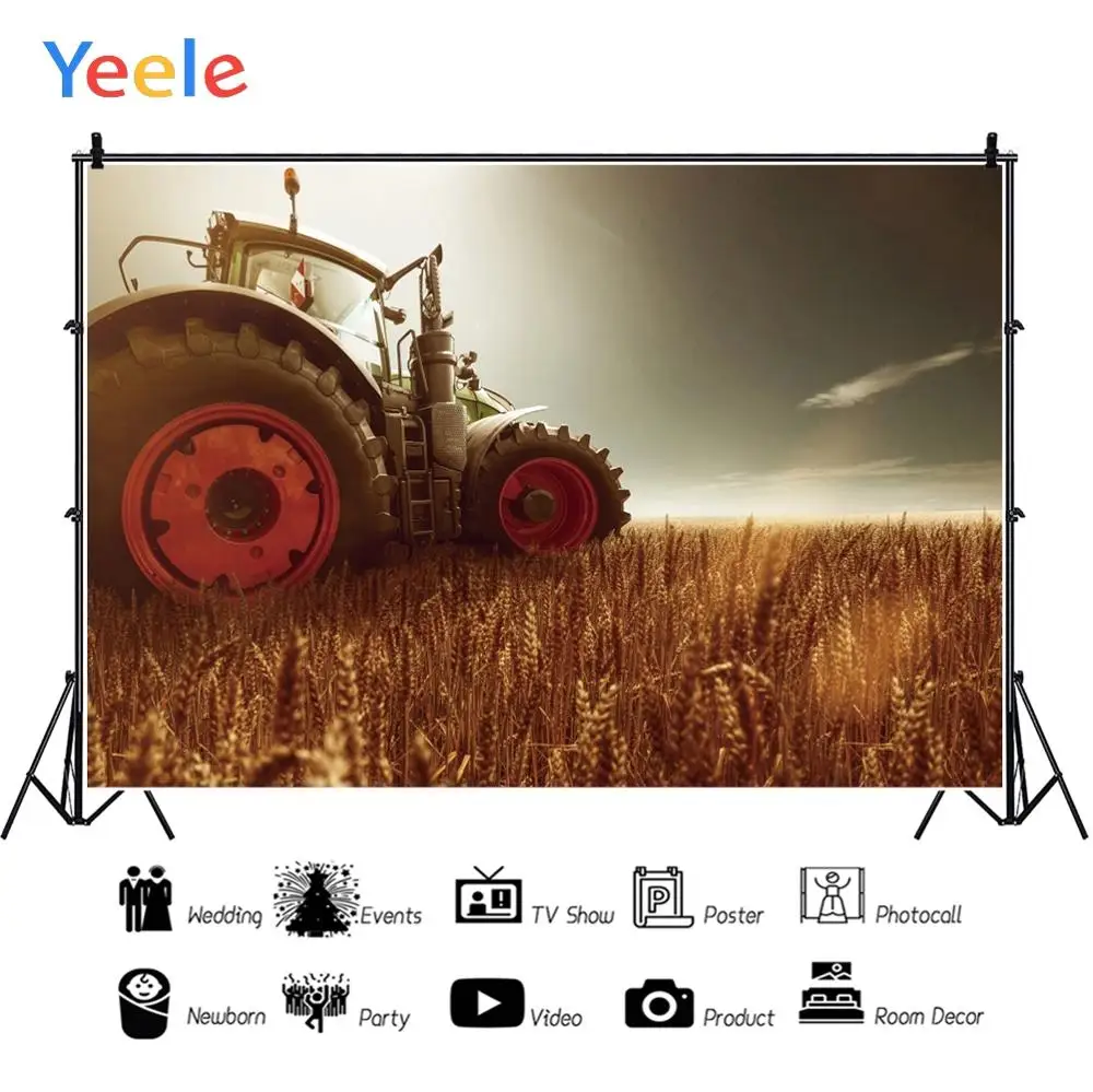 Yeele фоны для фотосъемки трактор пшеничное поле детский портрет Свадьба