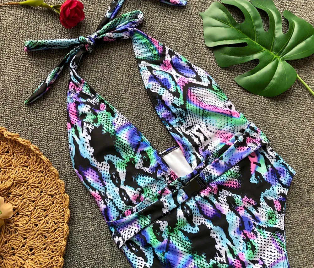 Одна деталь купальный костюм Для женщин боди 2018 сексуальные печатные ванный