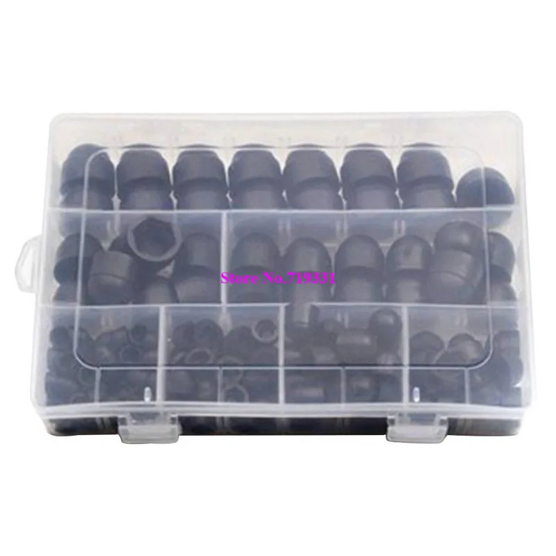 145 Pcs Dome Hex Bolt Head Caps Cover against Weathering Tampering Plastic Black | Обустройство дома