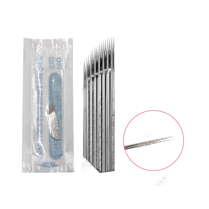 

2 Row 15 Needle Permanent Makeup Eyebrow Tatoo Blade Microblading Needles For 3D Embroidery Manual Tattoo Pen Machine