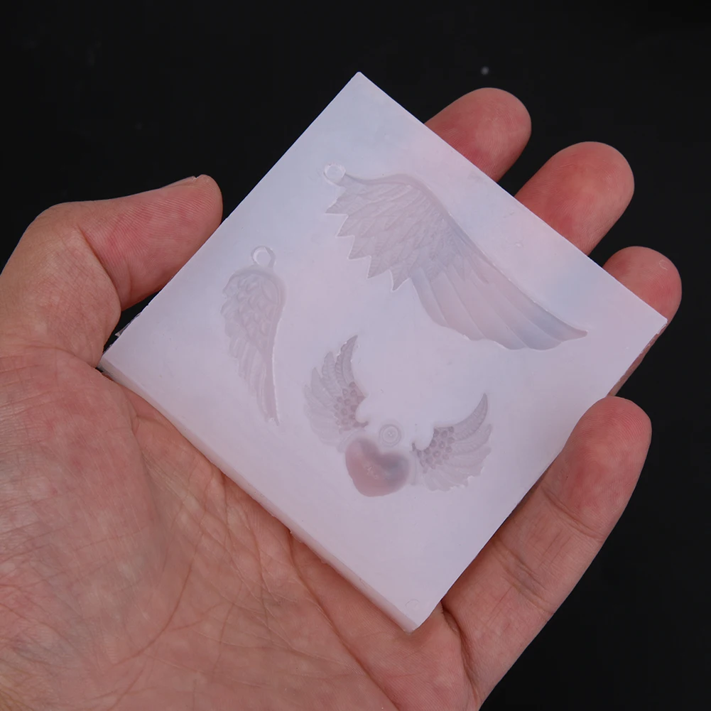 1 шт. хрустальные Крылья Ангела формочка для силиконовой Подвески DIY Смола, ювелирное ожерелье изготовление прессформы прозрачные украшения Формы Ремесло