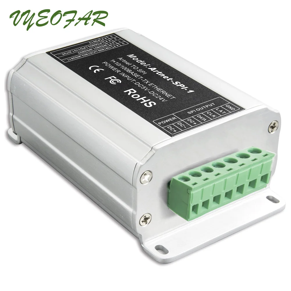 Artnet-SPI-1 DC5-24V вход; SPI(ttl) выход цифрового сигнала Artnet в SPI конвертер 2801,6803, 1804,2811, 1903 ICs и т. Д