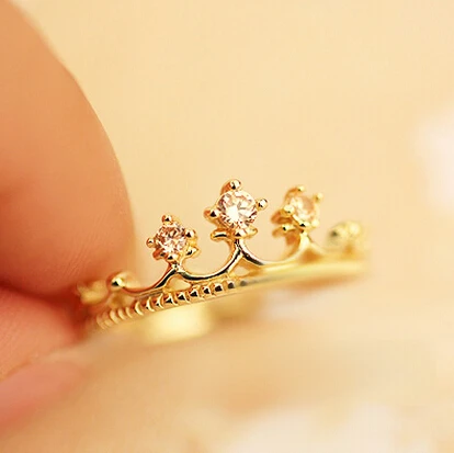 Модное сверлильное кольцо с короной сверкающее элегантное для красоты |