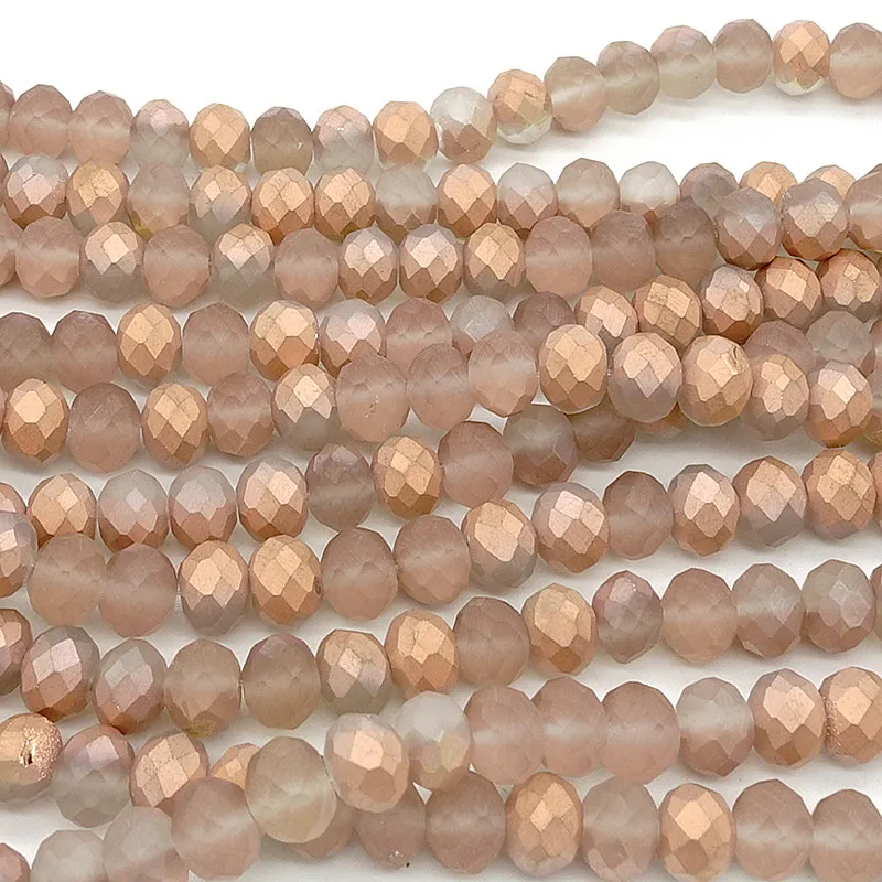 

3/4/ 6/ 8/10mm hot Rondelle Faceted Crystal Glass Loose Spacer Scrub Beads DIY