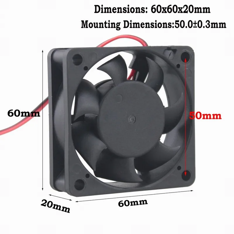 Gdstime 10 шт. 6 см двойной шар 6020 DC 12V охлаждающий вентилятор 60 мм x 20 компьютер ПК
