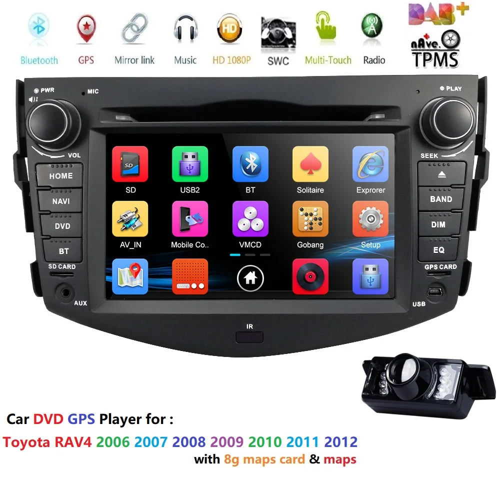 2din автомобильный монитор dvd-плеер для Toyota RAV4 Rav 4 2007 2008 2009 2010 2011 2 din 800*480 gps навигация SWC BT MirrorLink CAM SD