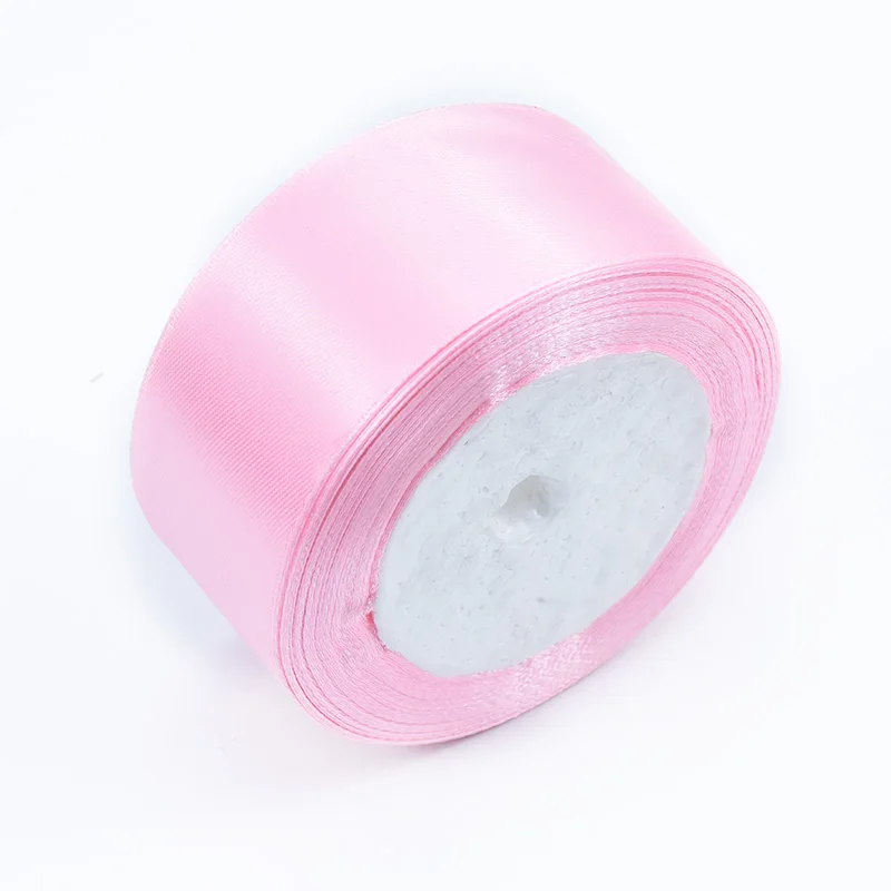 pink 25 ярдов/рулон корсажные атласные ленты для свадьбы, рождественской вечеринки, украшения, сделай сам, бант, ленты для поделок, открыток, подарочные упаковочные принадлежности - Цвет: pink