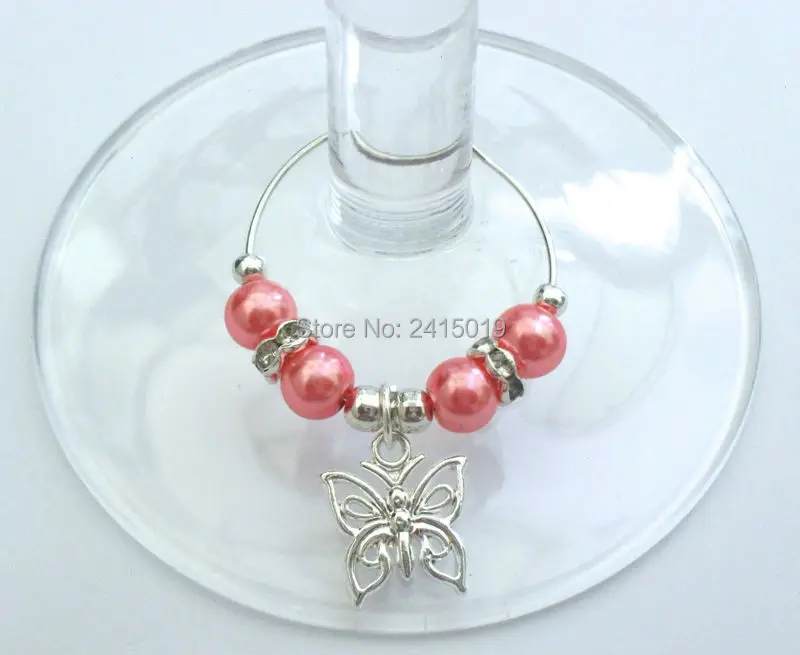 Бесплатная доставка 24x Бабочки разноцветные бусины блестящие для вечерние