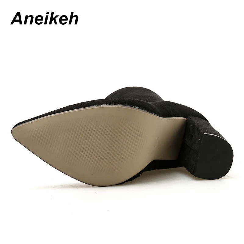 Aneikeh 2021 новые женские флоковые ботильоны на осень и зиму Модные ботинки челси с