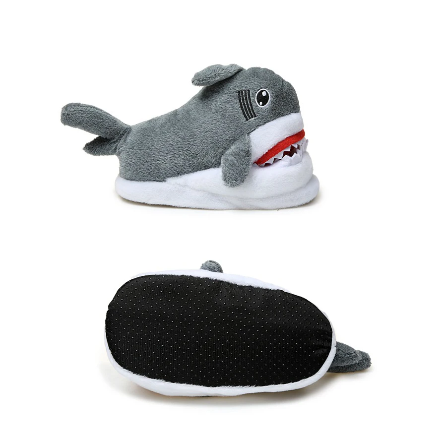 CBJSHO Unisex Winter Animal Furry Slipper Warm Soft Bottom Home Indoor Men Women Shark Shape Slippers Plush Unicorn | Обувь