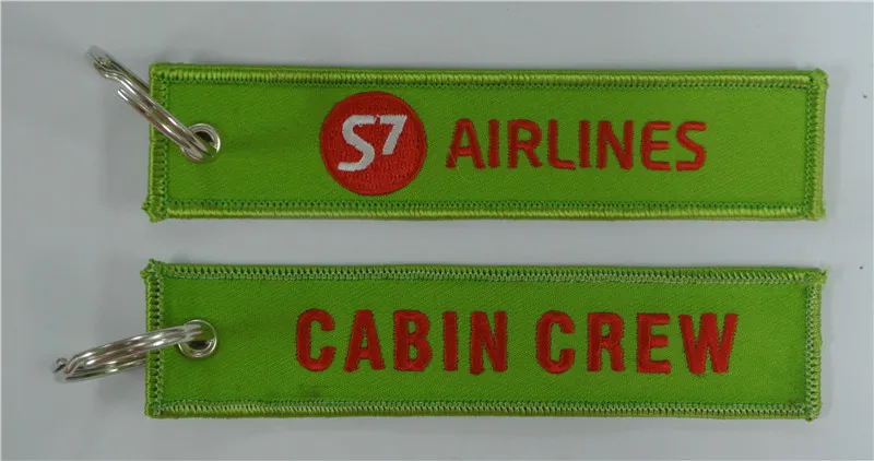 Вышитый тканевый брелок с логотипом компании S7 Airlines|cabin crew|logo keychaincustom logo keychain |