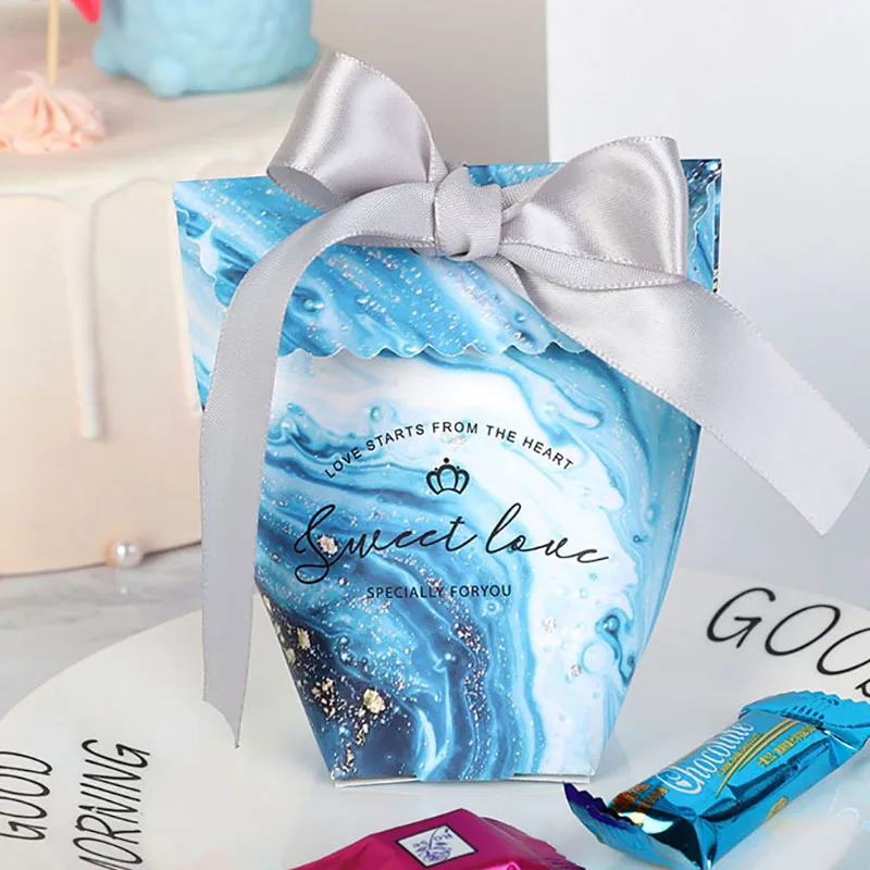 5pc Fairy bag marble 5 шт. подарочная упаковочная коробка вечерние подарочные коробки для цветов Свадебные коробки для конфет торт Boite драже bonbonniere BabyShower сладкий - Цвет: 5pc Fairy bag marble