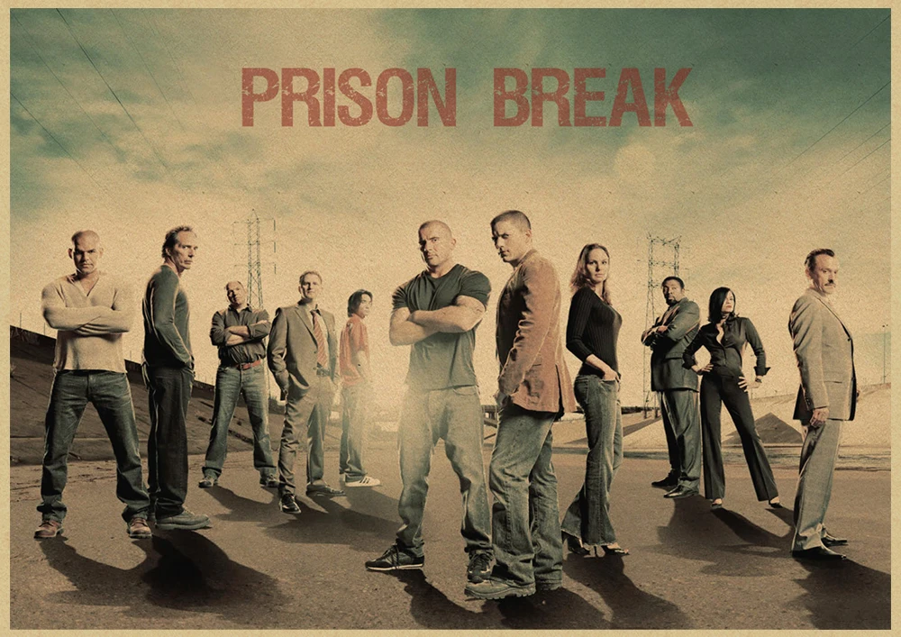 Тюрьма Break Wentworth Miller Американский сериал, ВИНТАЖНЫЙ ПЛАКАТ из крафт-бумаги, рисунок, украшение дома, стикер на стену - Цвет: Лиловый