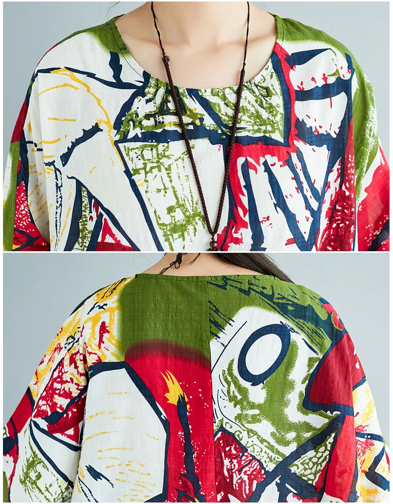 Женское платье с абстрактным принтом размера плюс, хлопок, 4xl, 5xl, 6xl, 7xl, граффити, летние длинные платья, женское повседневное свободное модное платье