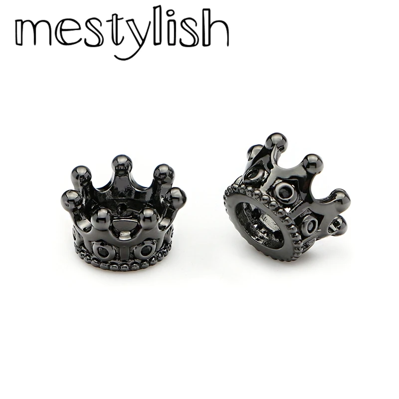 Mestylish 10 шт./лот 6 мм микро паве черный кубический цирконий Корона шармы