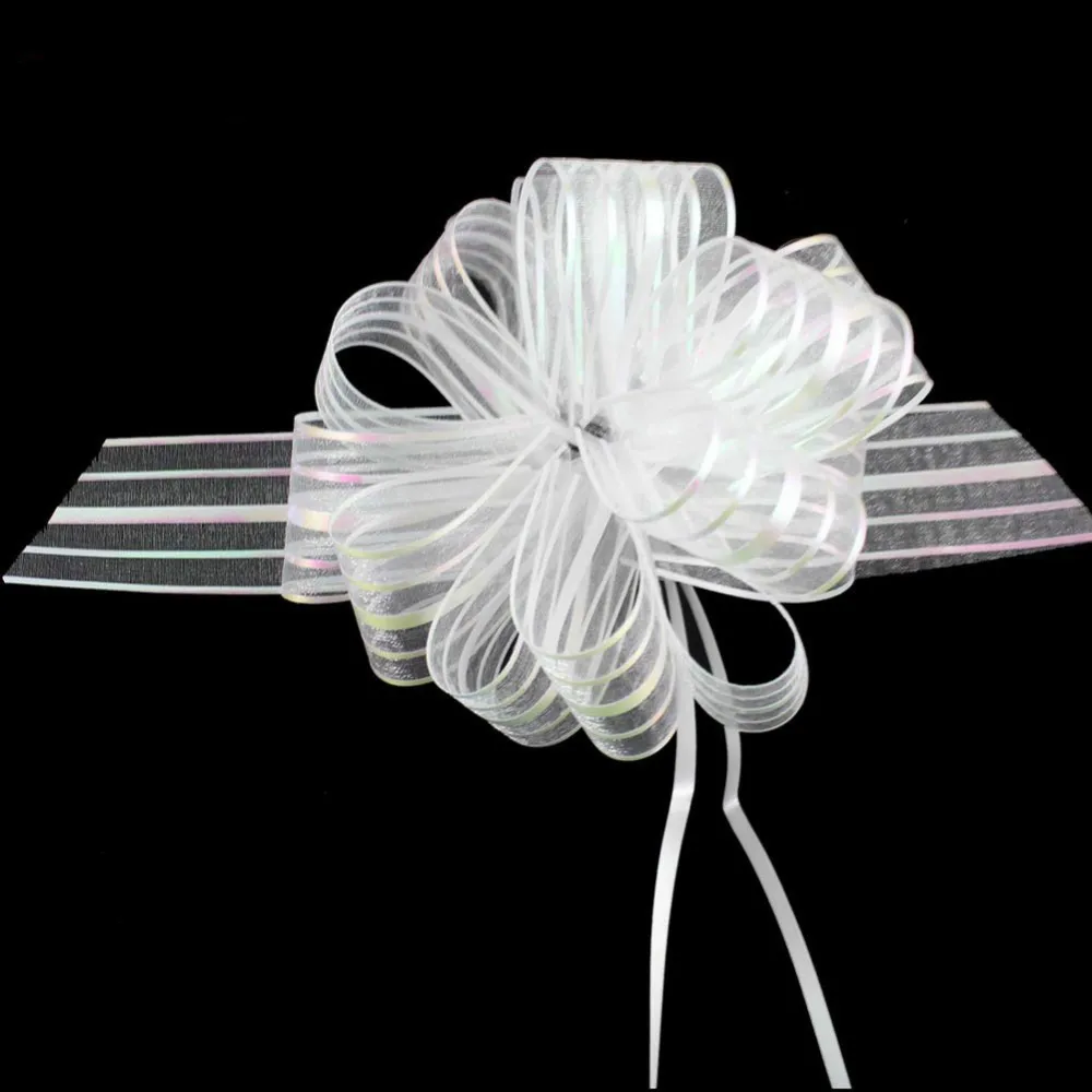 50 шт. белые тянущиеся ленты из органзы большого размера мм украшение машины