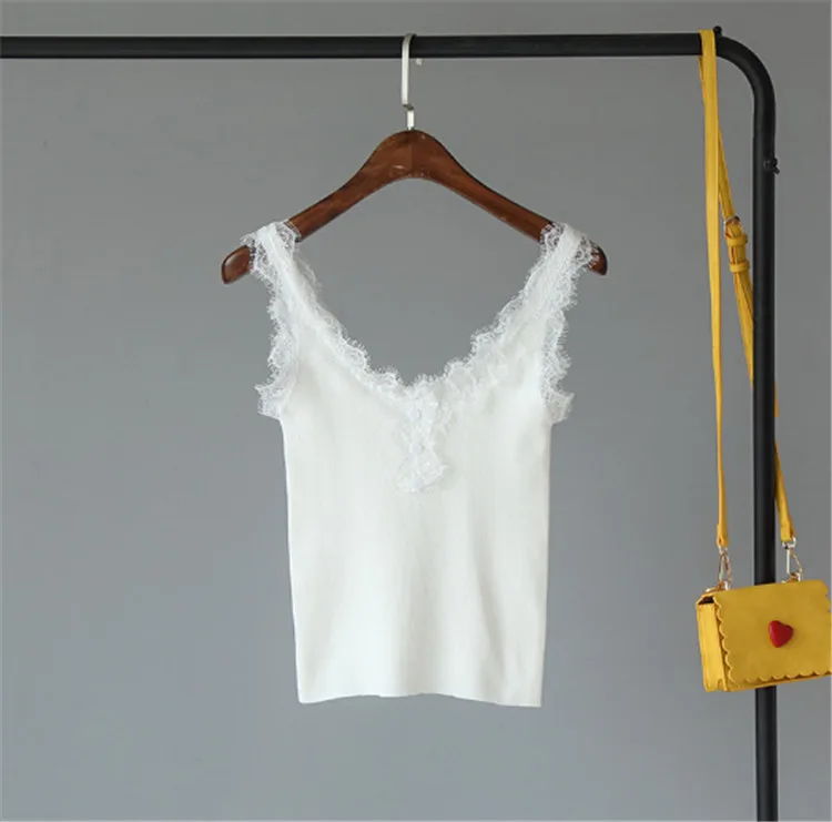 ALPHALMODA лето 2009, женский милый кружевной вязаный Топ, Дамский кружевной лоскутный Топ на пуговицах, праздничный Повседневный Топ на бретелях
