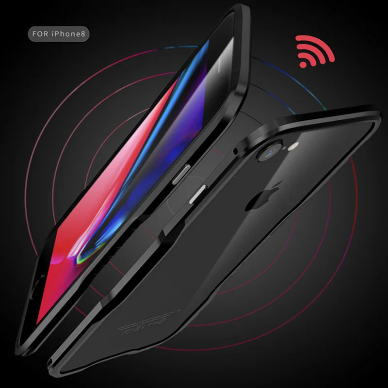 Luphie металлический бампер для iphone 8 чехол Роскошный ультра тонкий алюминиевый каркас противоударный чехол для телефона s для iphone 8 Plus чехол