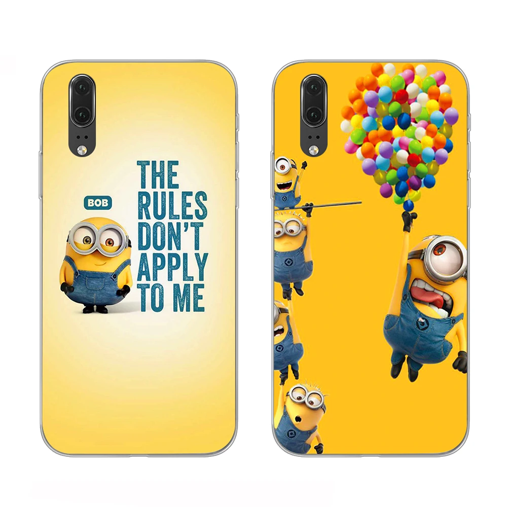С милыми миньонами из мультфильма чехол для телефона для huawei P30 P20 P10 Коврики 10 20 Pro Lite чехол