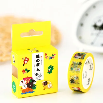 1 шт. цветные перья Lotkawaii цветок еда Животные декоративные васи ленты DIY Скрапбукинг Маскировочная лента школьные офисные принадлежности - Цвет: I