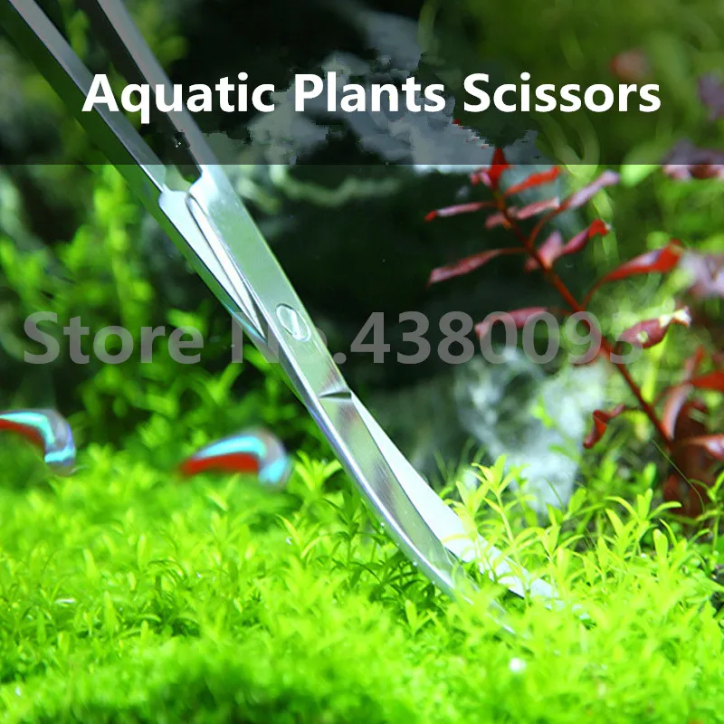 

Stainless Steel Elbow Aquatic Plants Scissors for Fish Tank Aquarium Accessories Cleaning tools