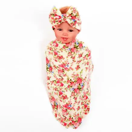 1 Set Bow Knot Headband &amp Swaddle Blanket Burp Cloth Sets Girls bowknot Hair Bands Photograph Props | Аксессуары для одежды