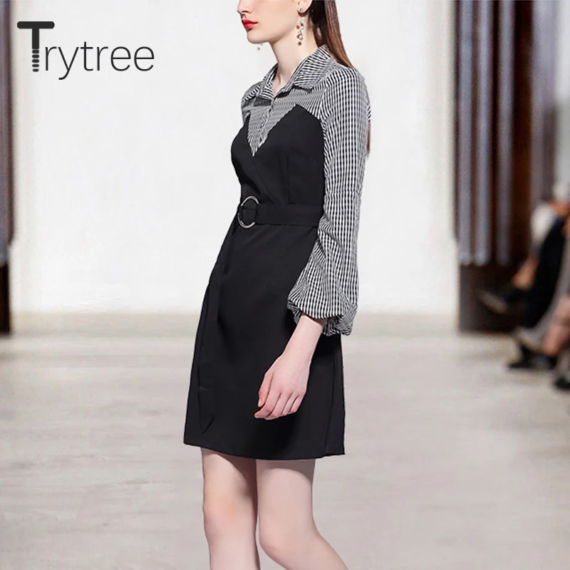 Trytree весеннее платье Повседневное трапециевидной формы женские с пышными