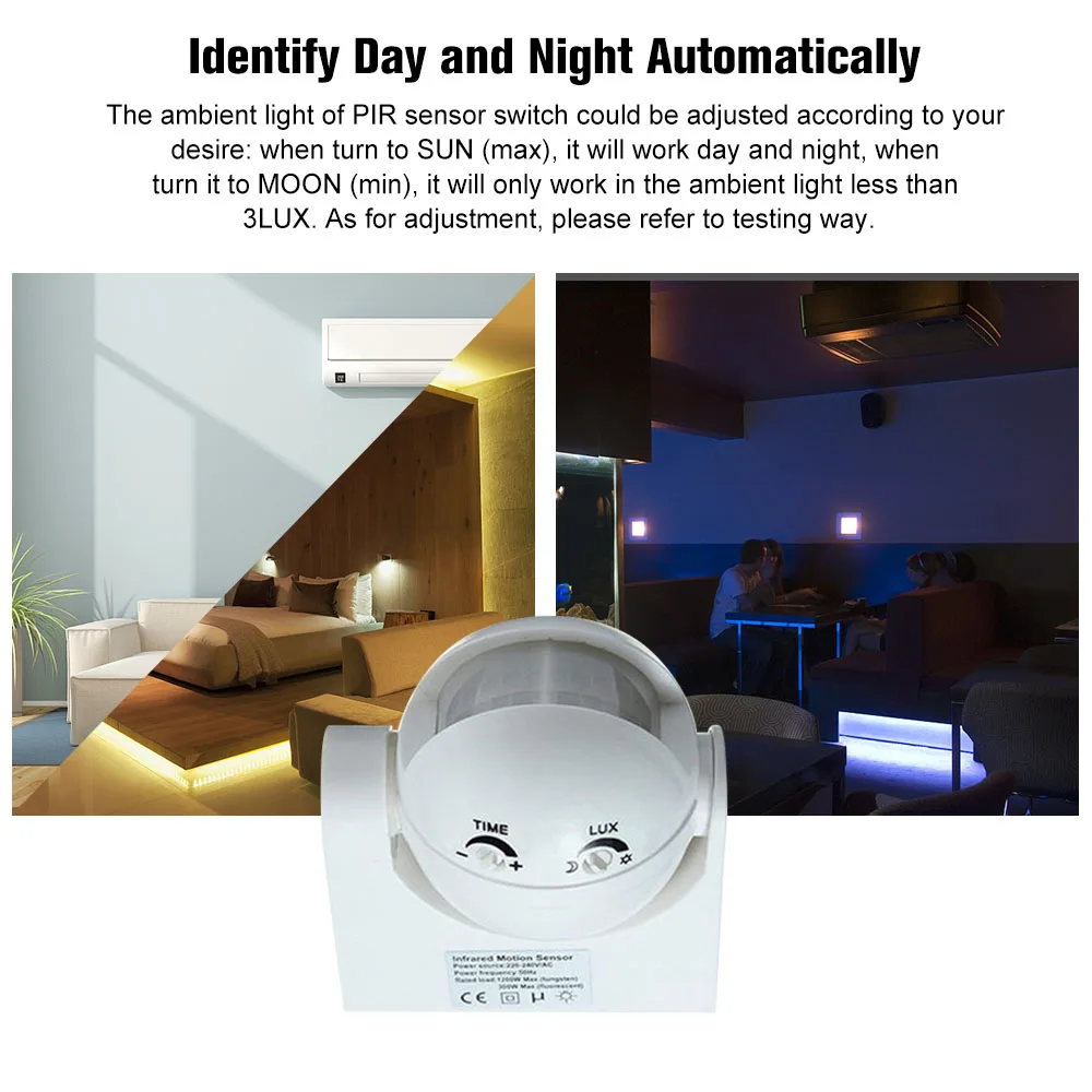 Энергосберегающий Автоматический выключатель освещения 180 градусов |