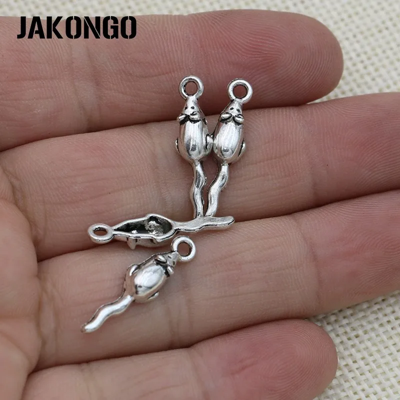 JAKONGO античный посеребренный кулон с мышкой Подвески для изготовления ювелирных