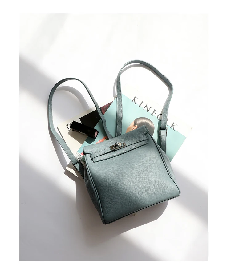 Camelia Padlock рюкзак из натуральной коровья кожа Мода знаменитостей Back Pack