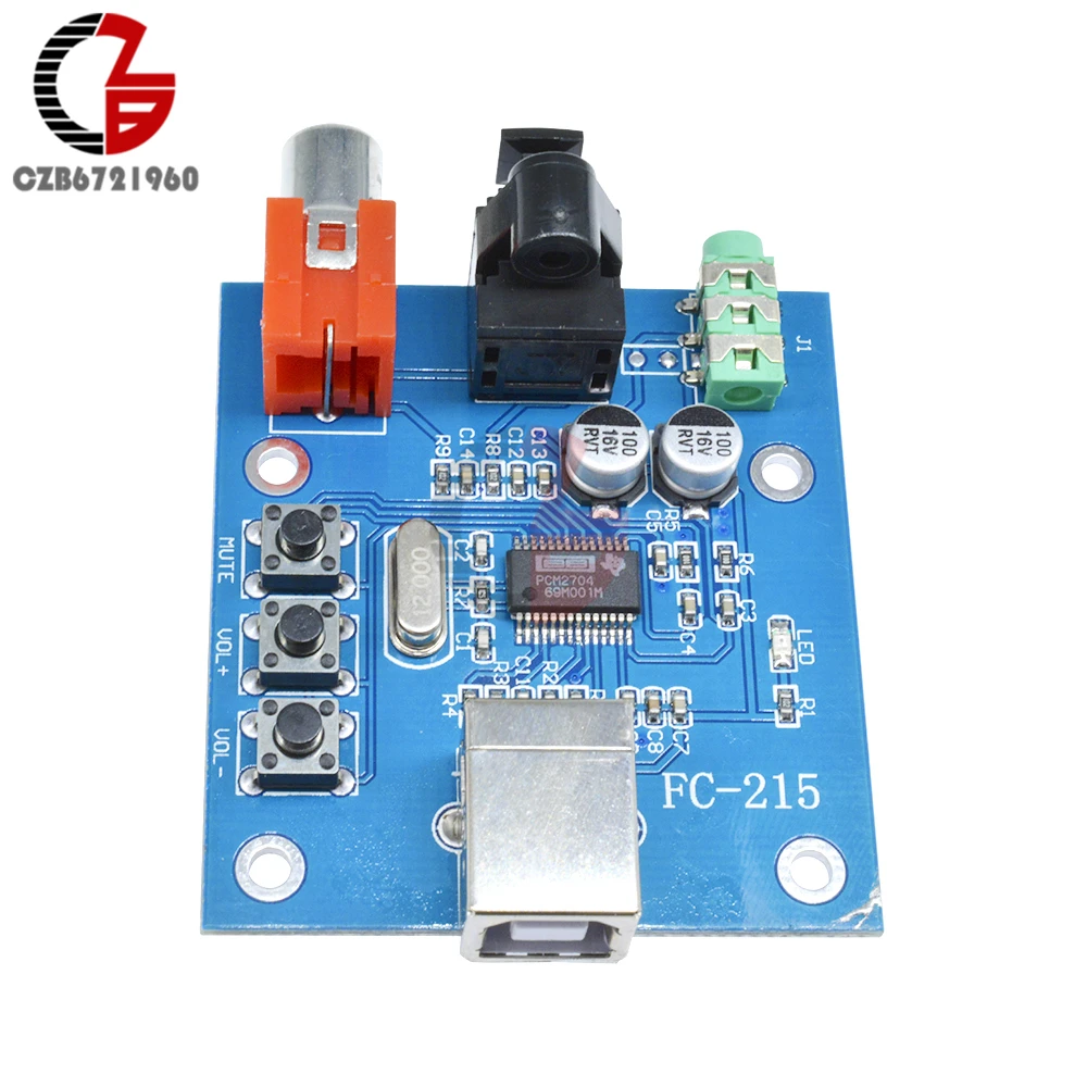 PCM2704 USB DAC to S/PDIF звуковая карта декодер плата 3 5 мм выход F/PC 2 канальный аналоговый