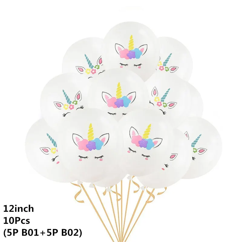 5pcs b01-5pcs b02 10 шт. 12 дюймов Единорог латексные шары Набор DIY мультфильм Лошадь Единорог шары принцесса день рождения украшения свадебные шары - Цвет: 5pcs b01-5pcs b02