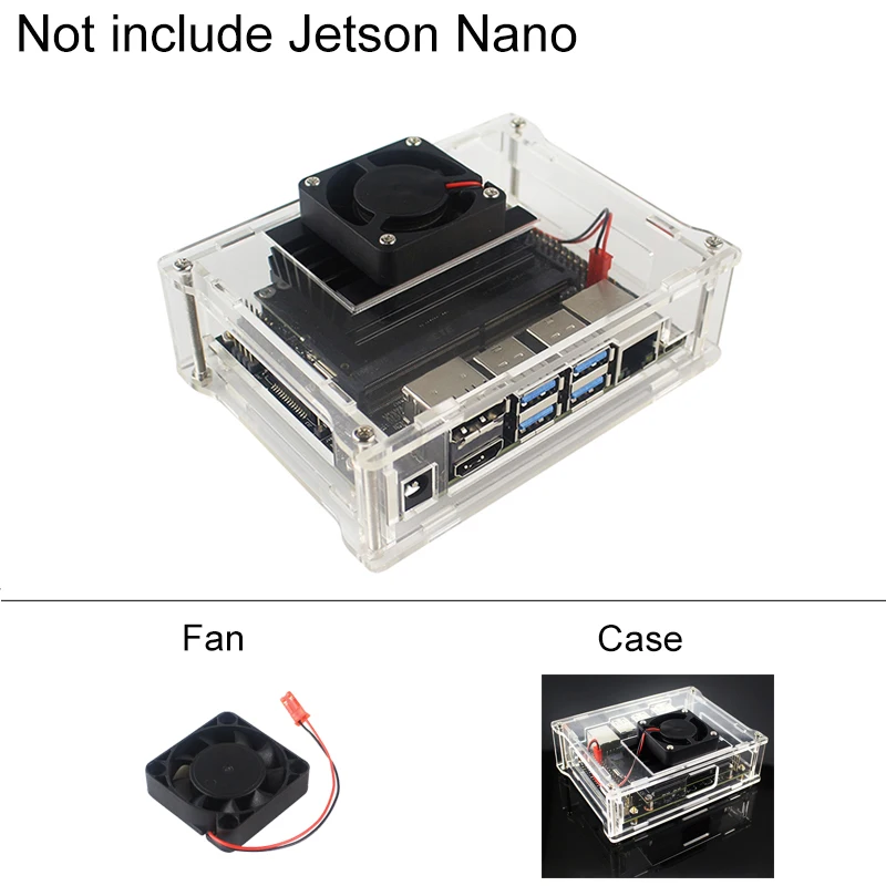 Прозрачный акриловый чехол для NVIDIA Jetson Nano Kit Щит платы | охлаждающий вентилятор