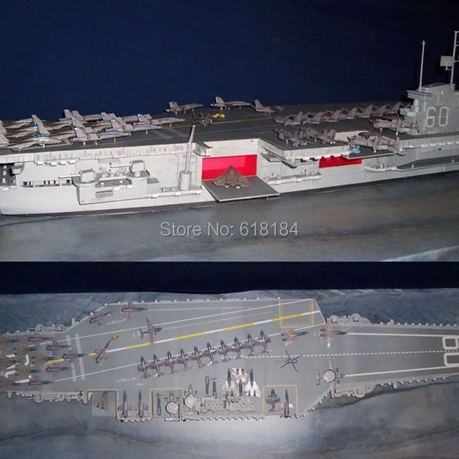 Новый 2016 а3 модели кораблей 1/200 масштаб 1.4 м WW2 сша uss саратога CVA 60 авианосец 3d
