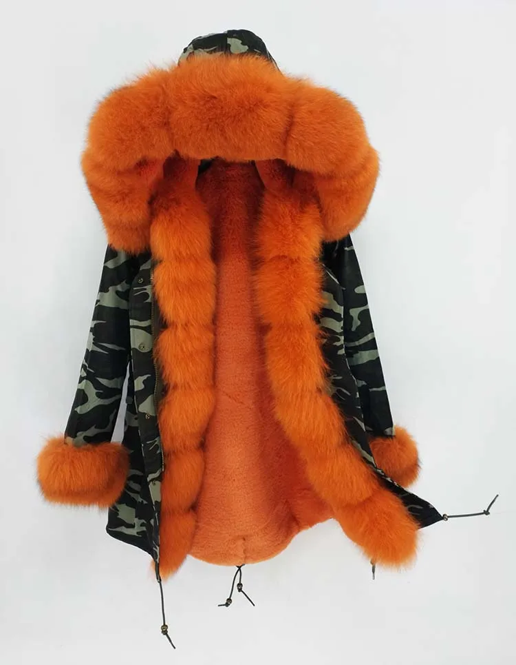 Winter Jacket Women Brand Real Fur Coat Long Parka Natural Fox Collar Hood Outerwear Luxury Thick Warm Streetwear New | Женская одежда