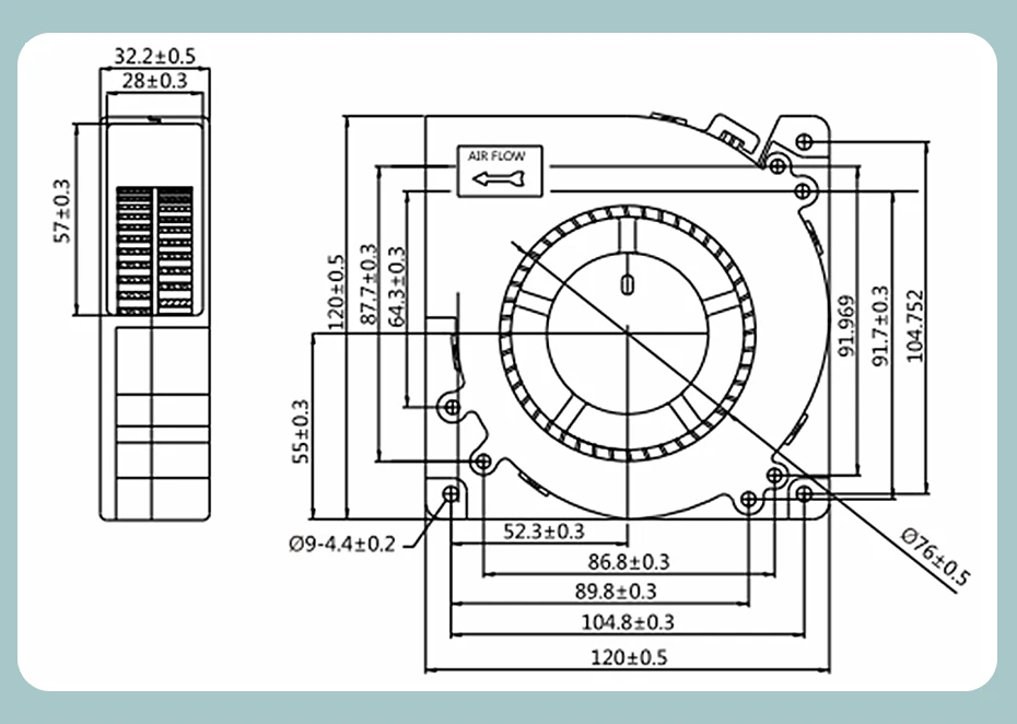DC24V(12 см); 12032 турбонагнетатель, двойной шариковый подшипник 120 мм воздуходувка тока, бесщеточный двигатель постоянного тока с блокировкой защиты HS12032H24B