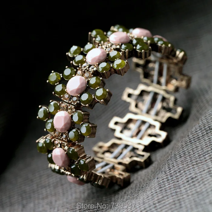 2017 новейшие ювелирные изделия красочные смолы ретро браслет и стрейч эластичный