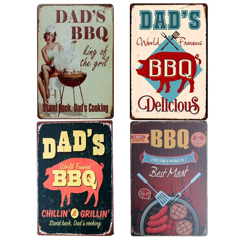 Знак для барбекю хот догов Постер декоративная доска металлическая винтажная