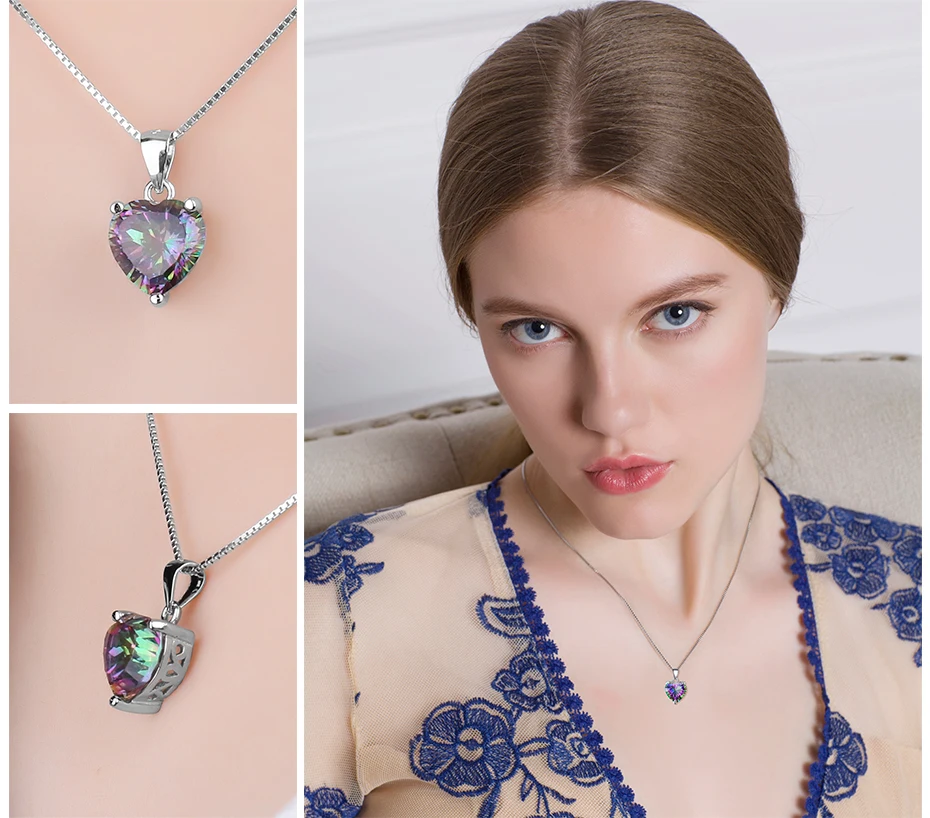 JewelryPalace 4.35ct Genuine Rainbow Fire Mystic Topaz Pendant Solid 925 Sterling Silver Vintage Jewelry Without A Chain | Украшения и