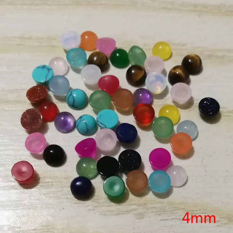 4mm Смешанных бусин из круглого натурального камня шарма 8 мм Кабошон для ювелирных аксессуаров 50 шт./лот 4 6 10 12 20 мм - Цвет: 4mm