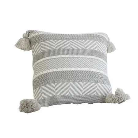 Cushion Cover Хлопковое покрывало с кисточками, серое, белое, геометрическое, покрывало для кровати, дивана, покрывало для дома, путешествий, вязаное одеяло, 130x180 см - Color: Cushion Cover