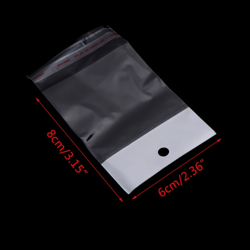 

100 Pcs/Set Plastic Packing Bag Transparent Self Adhesive OPP Jewelry Seal 6x8cm
