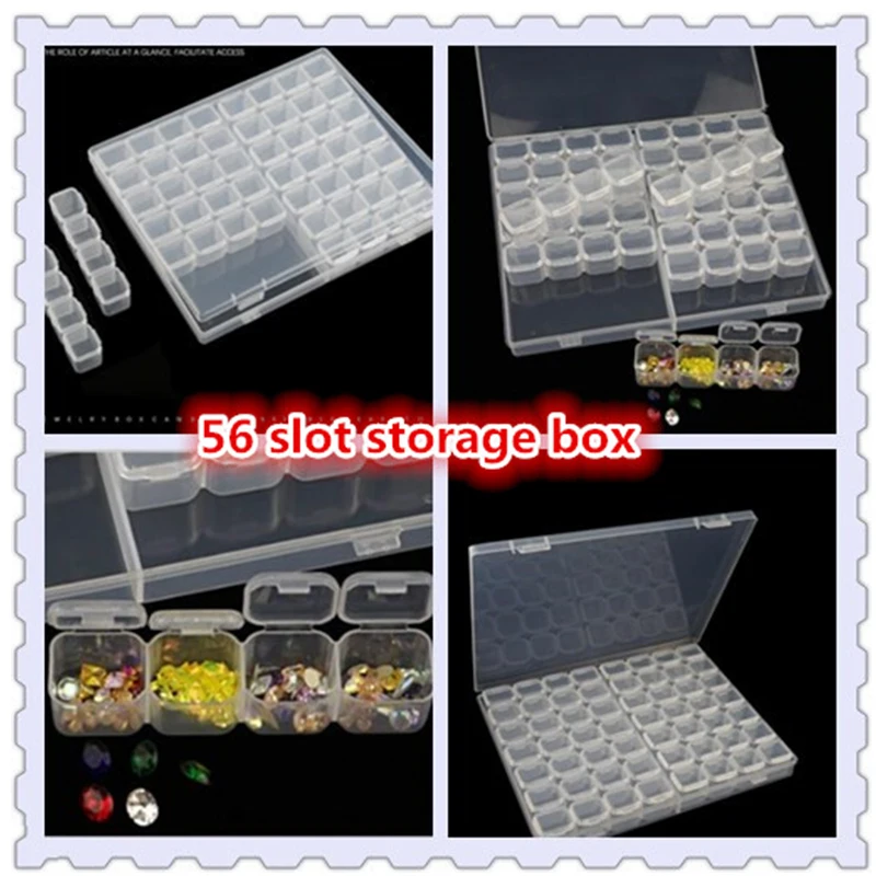 

56 Diamond painting accessories Tools Organizer jewelry Drill Storage Box Daimond embroidery transparent plastic storage