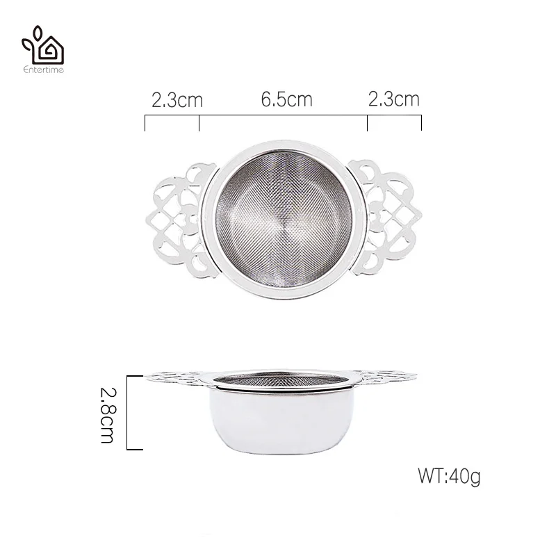 Энтертайм из нержавеющей стали с двойными ушками Чайный фильтр капельным чашей