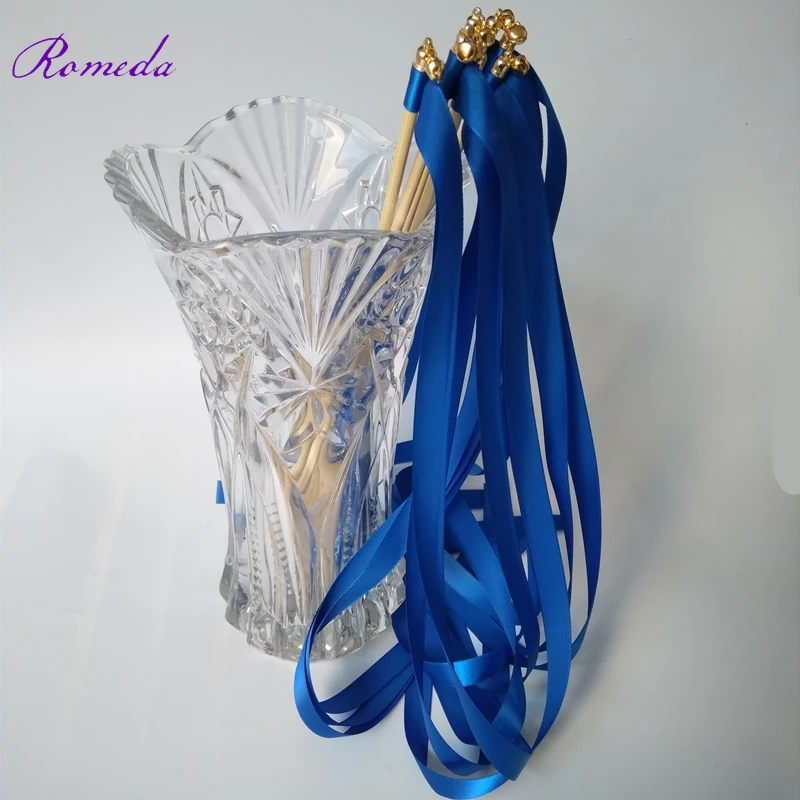 

Hot seelling 50pcs/lot royal stain ribbon wands for wedding party decoration