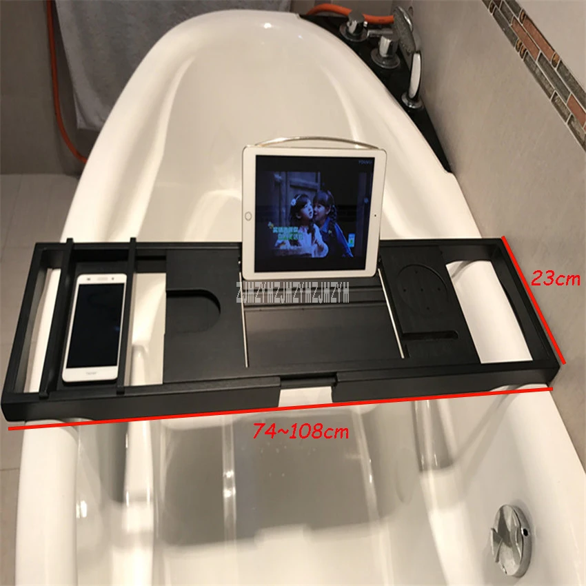 Выдвижная подставка для ванны Бамбуковая стойка многофункциональный поднос