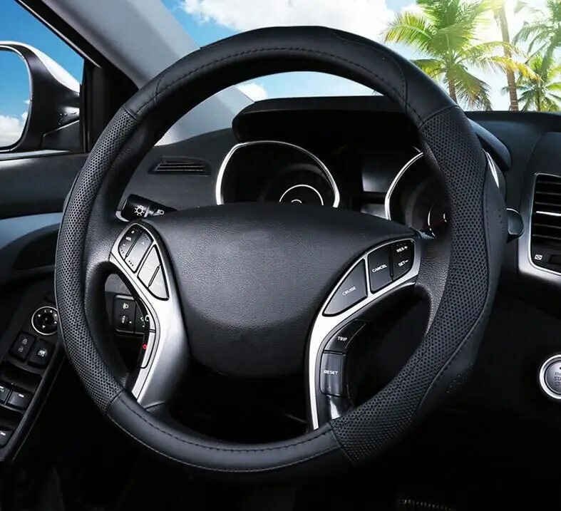 AOSRRUN кожи ручной работы рулевого колеса автомобиля покрывает для Elantra 2011 2016 Avante i30