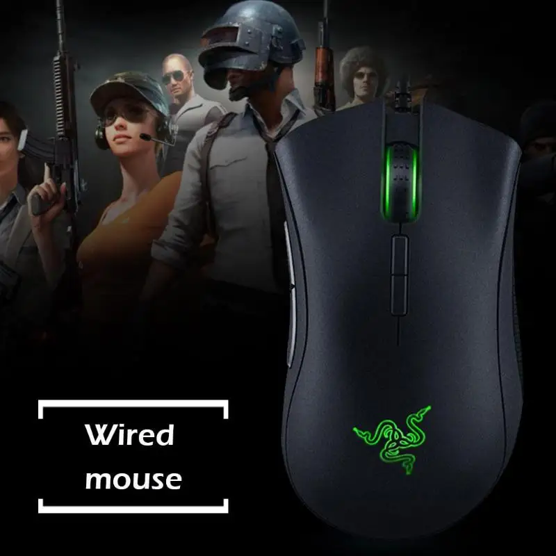 Razer DEATHADDER ELITE mouse s USB Проводная эргономичная игровая мышь с подсветкой 16000 dpi программируемая оптическая мышь для макросъемки